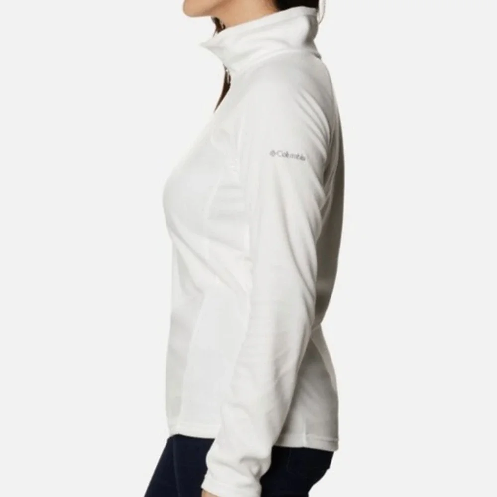 Columbia Womens Half‎ Zip Polar Fleece Pullover Jacket Size S White Outdoor Cozy
